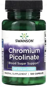 Хрома Пиколинат Swanson Chromium Picolinate капсулы по 200 мкг, №100 Хрома Пиколинат Swanson Chromium Picolinate капсулы по 200 мкг, №100