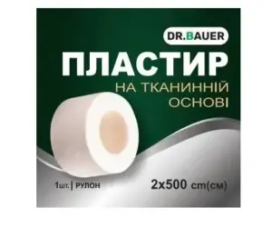 Пластырь Др.Бауер котушка тканинна основа 2*500см Пластырь Др.Бауер котушка тканинна основа 2*500см