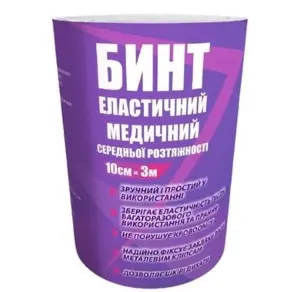 Бинт еластичний Тета средней растяжимости 10см*3м Бинт еластичний Тета средней растяжимости 10см*3м
