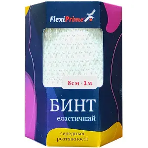 Бинт еластичний флексиприм средней растяжимости 8см*1.0м Бинт еластичний флексиприм средней растяжимости 8см*1.0м