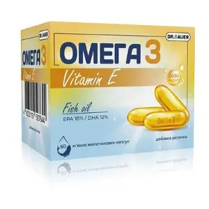 Омега-3 1000мг з вітаміном Е капс. м'які жел. №60 Др.Бауер Омега-3 1000мг з вітаміном Е капс. м'які жел. №60 Др.Бауер