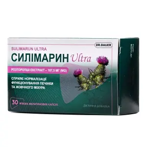 Силімарин Ультра капс.м'які жел. №30 Др.Бауер Силімарин Ультра капс.м'які жел. №30 Др.Бауер