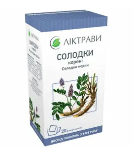 Солодки корни Лектравы по 1,5 г №20 (фильтр-пакеты) Солодки корни Лектравы по 1,5 г №20 (фильтр-пакеты)