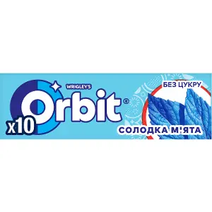 Жувальна гумка ORBIT (Орбіт) Солодка м'ята 10 шт Жувальна гумка ORBIT (Орбіт) Солодка м'ята 10 шт