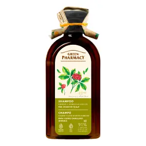 Шампунь для чутливои шкири голови GREEN PHARMACY женьшень та олия марокканськои мяты 350 мл Шампунь для чутливои шкири голови GREEN PHARMACY женьшень та олия марокканськои мяты 350 мл