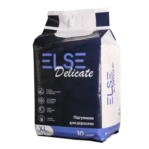 Підгузники для дорослих ELSE Delicate (Есле Делікат) розмір XL (110-160см) 10 шт Підгузники для дорослих ELSE Delicate (Есле Делікат) розмір XL (110-160см) 10 шт