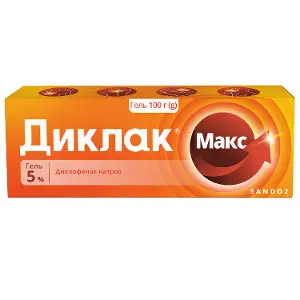 Диклак Макс гель 5% туба 100 г Диклак Макс гель 5% туба 100 г