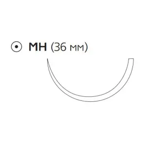 Монокрил нитка W3457 №1-0 фіолетова голка колюча 36 мм коло 1/2 Монокрил нитка W3457 №1-0 фіолетова голка колюча 36 мм коло 1/2
