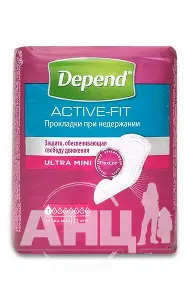 Урологічні прокладки DEPEND ULTRA MINI №12 Урологічні прокладки DEPEND ULTRA MINI №12