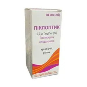 Піклоптик краплі очні розчин 0,5 мг/мл флакон 10 мл Піклоптик краплі очні розчин 0,5 мг/мл флакон 10 мл