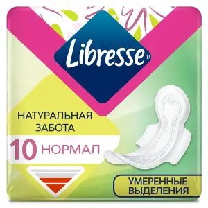 Прокладки жіночі гігієнічні LIBRESSE NATURAL CARE ULTRA NORMAL №10 Прокладки жіночі гігієнічні LIBRESSE NATURAL CARE ULTRA NORMAL №10