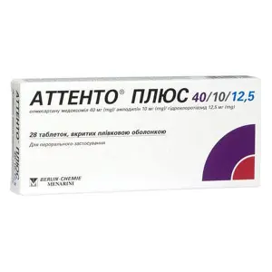 АТТЕНТО ПЛЮС 40/10/25МГ ТАБЛ. №28 АТТЕНТО ПЛЮС 40/10/25МГ ТАБЛ. №28