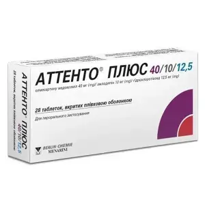 АТТЕНТО ПЛЮС 40/10/12,5МГ ТАБЛ. №28 АТТЕНТО ПЛЮС 40/10/12,5МГ ТАБЛ. №28
