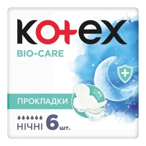 Kotex прокладки Bio-Care нічні №6 Kotex прокладки Bio-Care нічні №6
