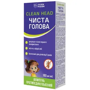 Чиста голова шамп. п/педикульозу 100мл, Фідем Фарм Чиста голова шамп. п/педикульозу 100мл, Фідем Фарм