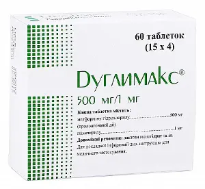 Дуглимакс таблетки 500 мг/1 мг №60 Дуглимакс таблетки 500 мг/1 мг №60