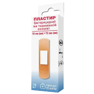 Л/п "Профі Фарм" бакт.1,9см*7,2см №10 ткан.осн.(ТМ) Л/п "Профі Фарм" бакт.1,9см*7,2см №10 ткан.осн.(ТМ)