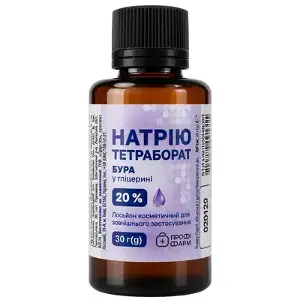 Натрия тетраборат в глицерини 20% лосьон косметический 30 г, Профи Фарм Натрия тетраборат в глицерини 20% лосьон косметический 30 г, Профи Фарм
