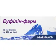 Еуфілін-фарм таблетки по 250 мг, 40 шт.
