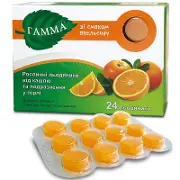 Гамма льодяники від кашлю та роздратування в горлі зі смаком апельсину, 24 шт.