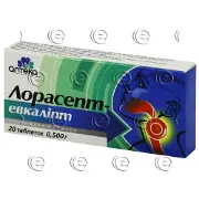 Лорасепт-евкаліпт таблетки по 500 мг, 20 шт.