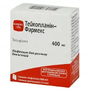 Тейкопланін-Фармекс ліофілізат для розчину для ін'єкцій по 400 мг у флаконі з розчинником по 3,2 мл