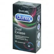 Презервативы Durex (Дюрекс) Dual Extase рельефные с анестетиком, 12 шт.