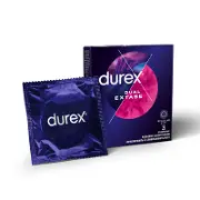 Презервативы Durex (Дюрекс) Dual Extase рельефные с анестетиком, 3 шт.