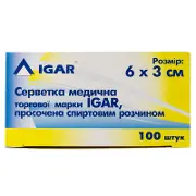 Серветки медичні IGAR спиртові 6 Х 3 см №100