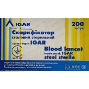 Скарифікатор сталевий стерильний IGAR, 200 шт.
