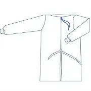 Халат медицинский хирургический стерильный размер L (50-52) 90см на завязках (спанбонд)