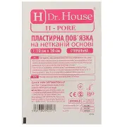 H Dr.House пов'язка пластирна стерильна на нетканій основі H Pore, 10х10 см