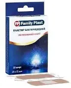 Лейкопластир FP Family Plast 25ммх72мм бактерицидний на тканинній основі