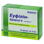 Эуфиллин-Здоровье 2% раствор в ампуле по 5 мл №10