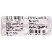 Парацетамол таблетки по 200 мг, 10 шт.