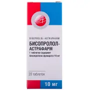 Бісопролол-Астрафарм таблетки по 10 мг, 20 шт.