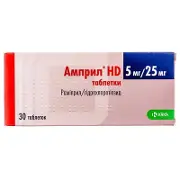 Амприл HD таблетки при гипертонии по 5 мг/25 мг, 30 шт.