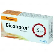 Бісопрол таблетки по 5 мг, 50 шт.