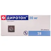 Діротон таблетки по 20 мг, 28 шт.