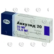 Аккузид 20 мг/12.5 мг №30 таблетки