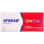 Арифам 1,5 мг/5 мг таблетки с модиф. высвоб. по 1.5 мг/5 мг №30 (15х2)