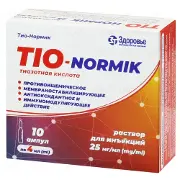 Тіо-Нормік розчин для ін'єкцій, 25 мг/мл, 4 мл в ампулах, 10 шт.