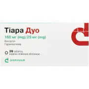 Тіара Дуо таблетки по 160 мг/25 мг, 28 шт.