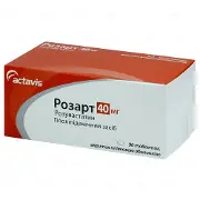 Розарт таблетки для зниження холестерину по 40 мг, 90 шт.