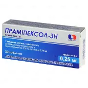 Прамипексол Здоровье Народа таблетки по 0,25 мг, 30 шт.