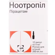 Ноотропил раствор 200 мг/мл, в ампулах по 5 мл, 12 шт.