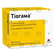 Тіогама таблетки для лікування діабетичної полінейропатії по 600 мг, 30 шт.