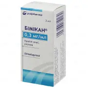 Бімікан краплі для очей, 0,3 мг/мл, 3 мл