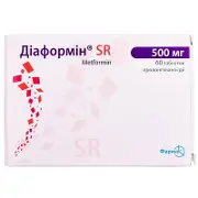 Діаформін SR таблетки по 500 мг, 60 шт.