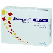Діаформін таблетки по 1000 мг, 30 шт.